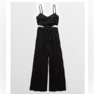 Aerie Black Cutout Jumpsuit